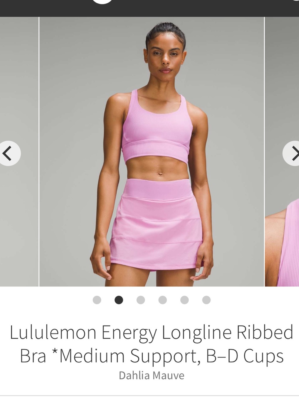 NWOT!! Lululemon Energy Longline Ribbed Bra - Picture 2 of 9